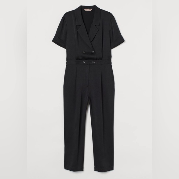 Black Double-breasted Jumpsuit - Picture 5 of 6